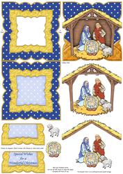 Christmas Nativity Easel & Optional Decoupage