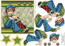 Teenage Skateboarder Topper & Decoupage