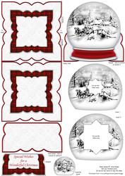 Sleigh Ride Inverted Snow Globe Easel Card