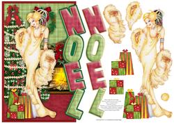 Art Deco Lady Over the Side Noel Card