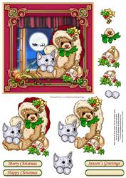 Bearly Wait for Christmas Topper & Decocupage