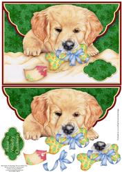 Christmas Puppy Mock Envelope & Decoupage