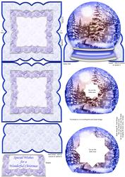 Winter Woods Snow Globe Easel Card