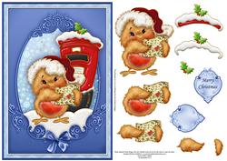 Robin & Letter to Santa Christmas Decoupage