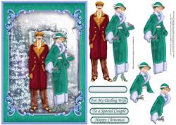 Christmas Art Deco Couple 3 Decoupage
