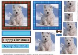 Christmas Westie Pyramid Decoupage