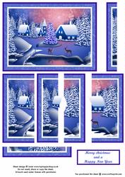 Winter Village with Deer Side Stacker