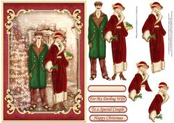 Christmas Art Deco Couple 2 Decoupage