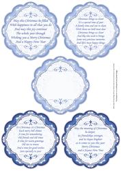 Christmas Verses Toppers or Inserts Blue