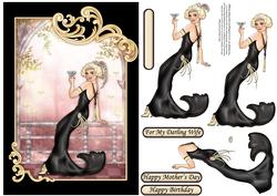 Art Deco Lady with Drink Topper & Decoupage