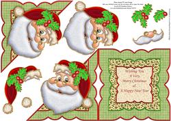 Jolly Santa Christmas Over the Edge Card