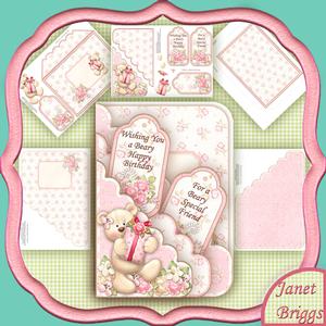 Bear & Gift Scallop Pocket Card Kit