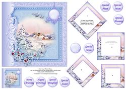 Vintage Christmas Church Scene Star Pyramage