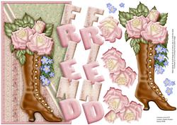 Vintage Roses in Boot Friend Over the Edge