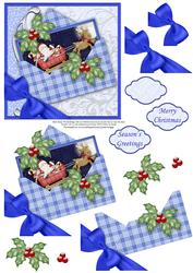 Santa in Flight Envelope Quick Card