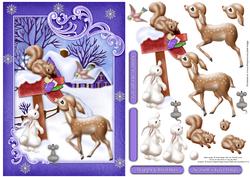 Christmas Mail for Woodland Animals Decoupage