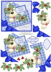 Christmas Westie Dog in Envelope Decoupage