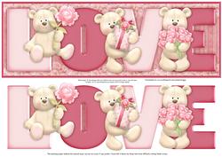 Love Bears Large Dl Word Card & Decoupage