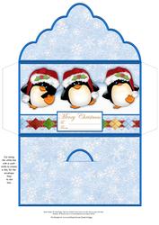 3 Merry Penguins Money Wallet Gift Envelope