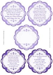 Christmas Verses Toppers or Inserts Purple