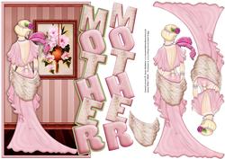 Art Deco Lady in Pink Over the Edge Mother