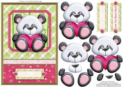 Panda Love Topper and Decoupage