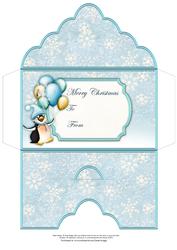 Penguin Balloons Christmas Money Wallet Gift Envelope