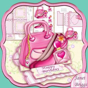 Pink Handbag & Shoes Easel Card Kit