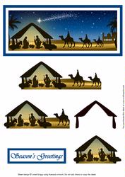 Christmas Nativity in Blue Decoupage