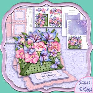 Floral Basket & Butterflies Easel Card Kit
