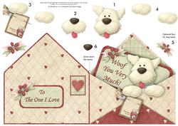 Woof You Envelope Peeper Shape Card & Decoupage