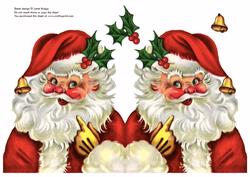 Vintage Santa Christmas Shaped Card
