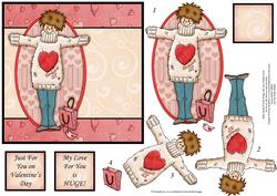 Love is Huge Valentine, Birthday, Anniversary Decoupage