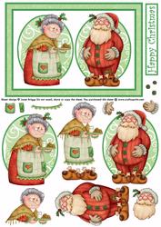 Mr & Mrs Santa Claus Card Front Decoupage