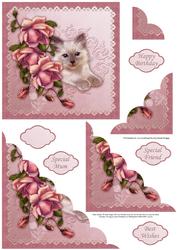 Kitten & Blush Rose Scallop Corner Stacker