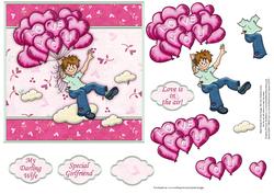 Love You Balloons Topper & Decoupage