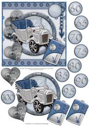 Steampunk Silver Car Topper & Decoupage