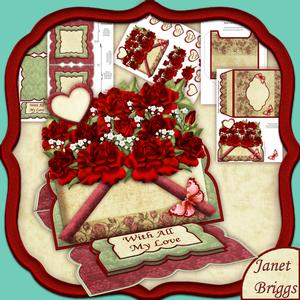 Basket of Red Roses Easel Card Kit