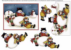 Snowmen Making Friends Christmas Decoupage