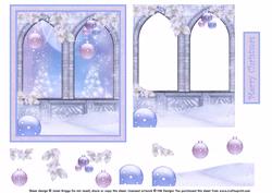 Pastel Christmas Scene Decoupage