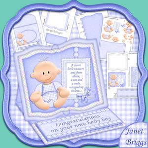 Baby Boy Book Easel Card Kit