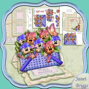 Pansy Basket Easel Card Kit