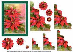 Poinsettia Wavy Corner Stacker or Floral Stacker