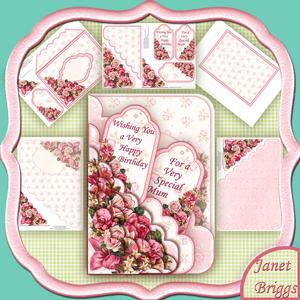 Vintage Roses Scallop Pocket Card Kit