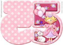 Age 5 Princess Shape Card Sheet 1 of 2
