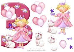 Age 3 Princess Shape Card Sheet 2 of 2