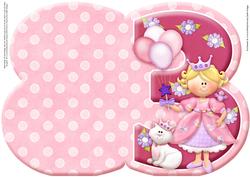 Age 3 Princess Shape Card Sheet 1 of 2