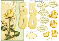 Golden Wedding Anniversary or Birthday Over the Side