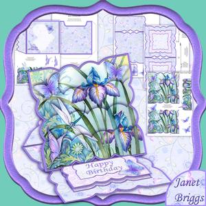 Iris & Dragonfly Easel Card Kit