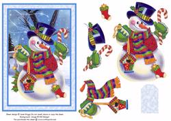 Snowman Card Front & Decoupage